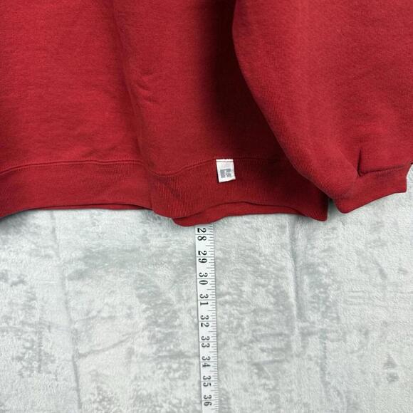 VTG 90s Russell Athletic Sweatshirts Made in USA Soild Y2K Adult Sz L Red Relax - Picture 10 of 10